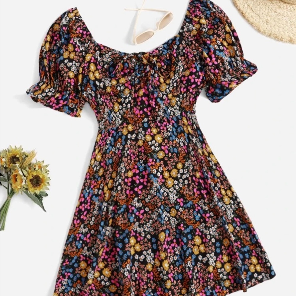 SHEIN Curve Multicolor Floral Dress 1XL or 14W